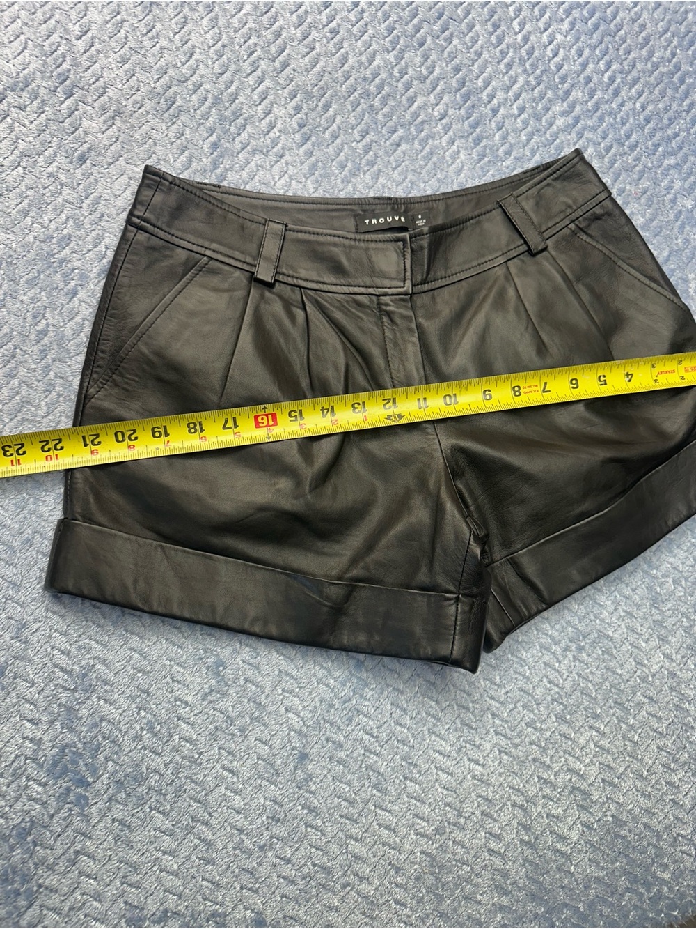Trouvé Black Faux Leather Women’s Pleated Shorts